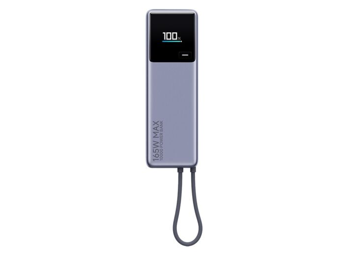 Внешний аккумулятор со встроенным кабелем Xiaomi 165W Power Bank, 10000 мАч, серый