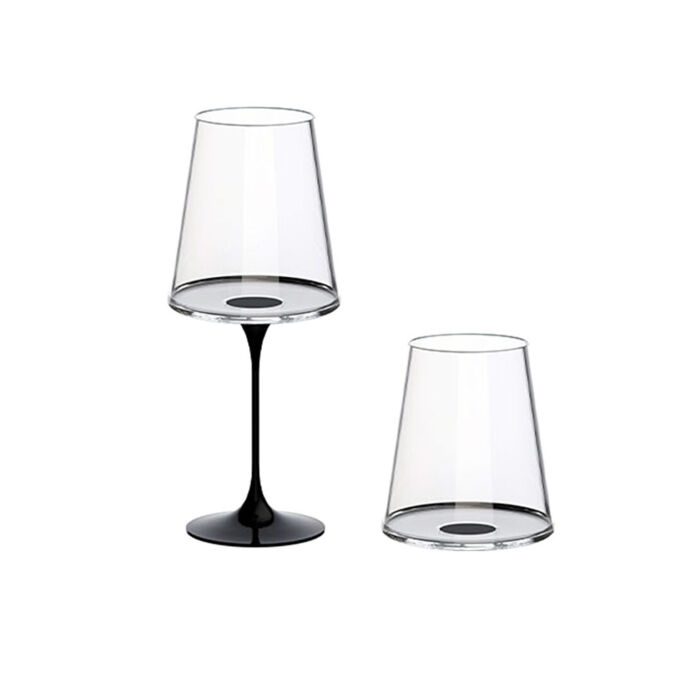 Хрустальный бокал для красного вина на магните Trebonn SplitGlass, 2 шт, 450 мл, черный